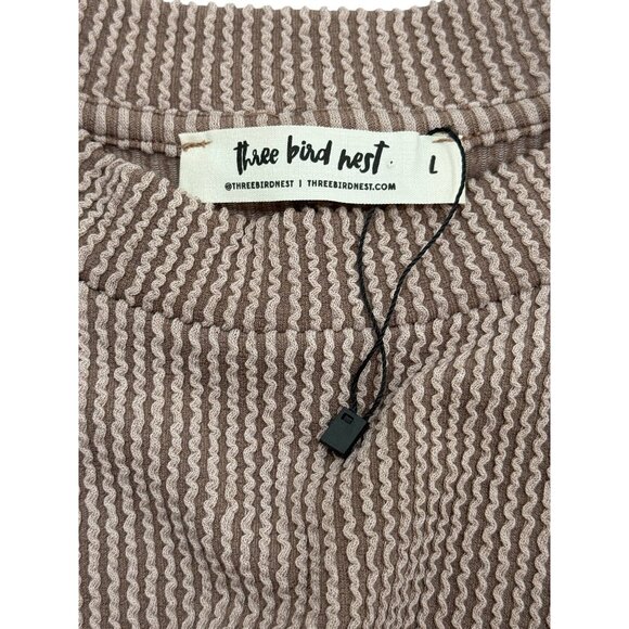 Three Bird Nest Womens Maxi Dress Ribbed Short Sleeve Pockets Size L NEW - Picture 4 of 7